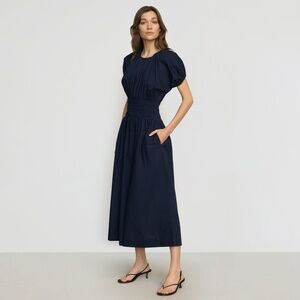 Modern Citizen Kyla Organic Cotton Blouson Dress Size 1XDark Navy / 1X